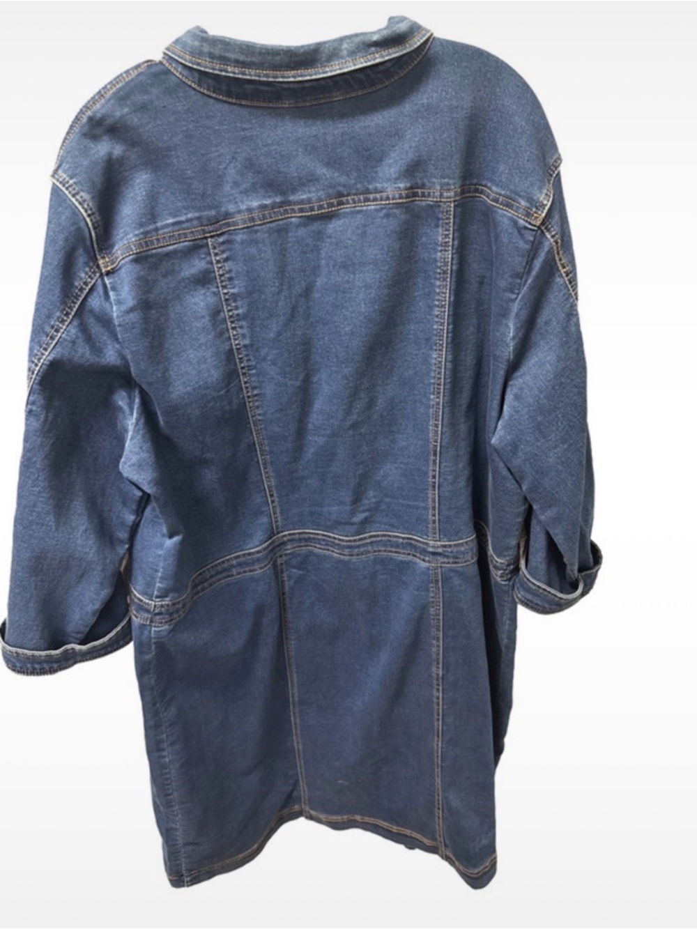 Monroe & Main Women's Size 20W Western Button Down Denim Shirt Dress cowgirl - Picture 2 of 4